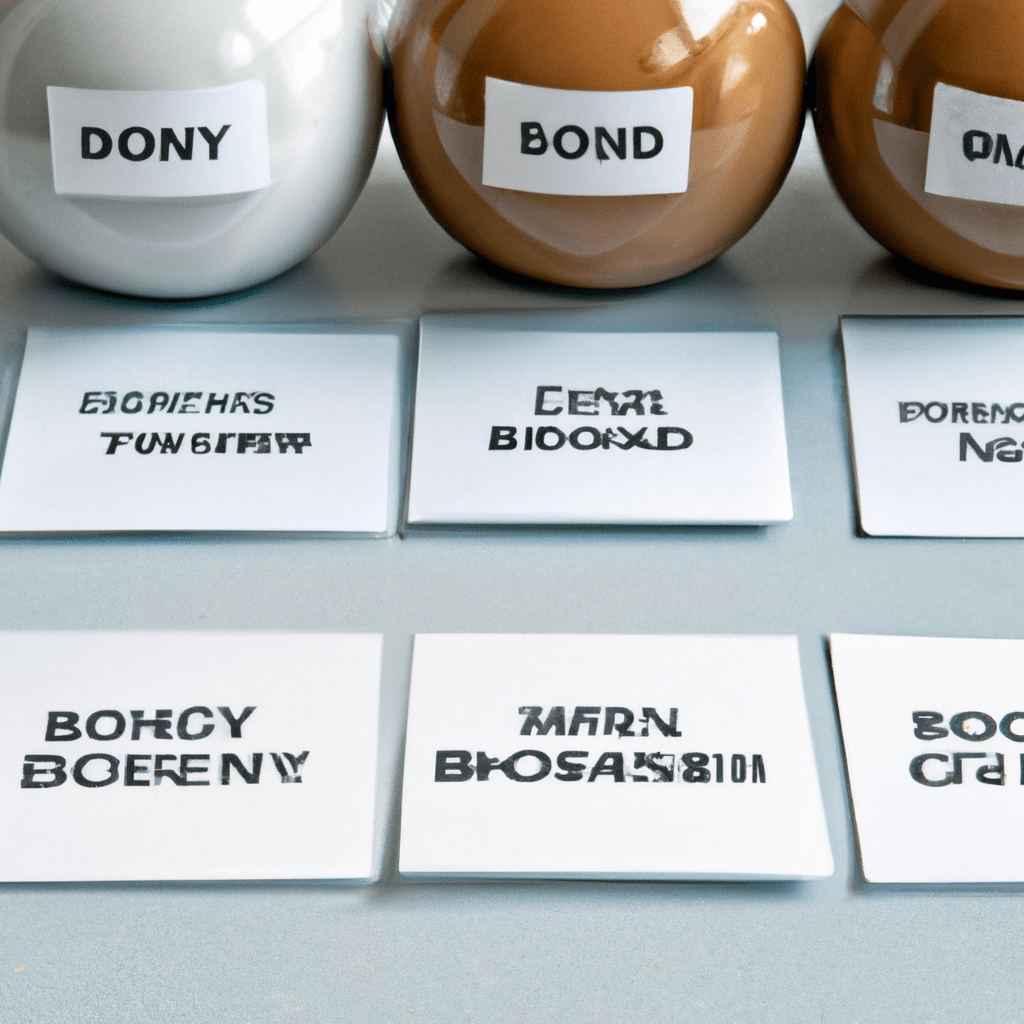 3 - A photo of a diverse collection of bond funds, representing the importance of diversification in protecting investments against market volatility. Sigma 85 mm f/1.4. No text.. Sigma 85 mm f/1.4. No text.