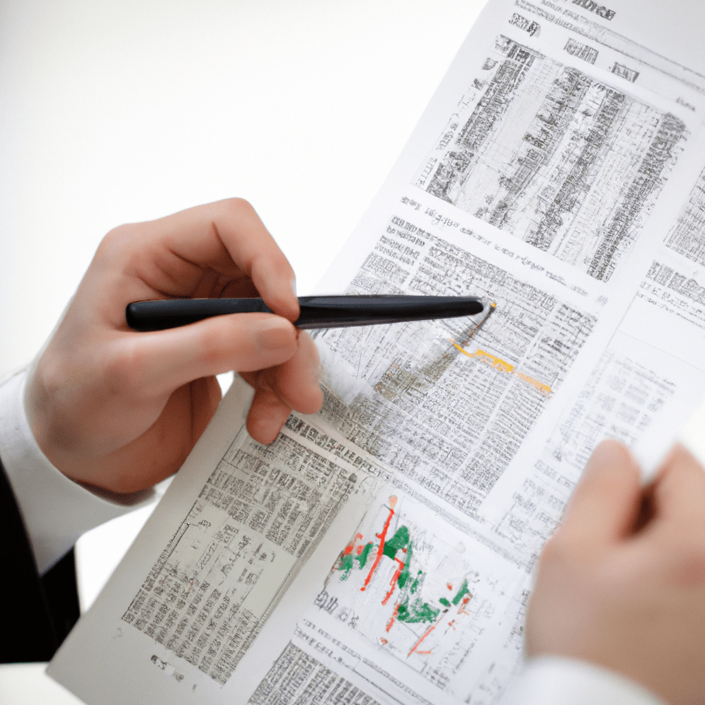 [An image of a person analyzing a chart with bonds and financial data.]. Sigma 85 mm f/1.4. No text.