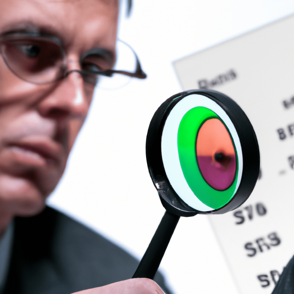 A photo of a financial analyst analyzing bond interest rates with a magnifying glass. Sigma 85 mm f/1.4. No text.. Sigma 85 mm f/1.4. No text.