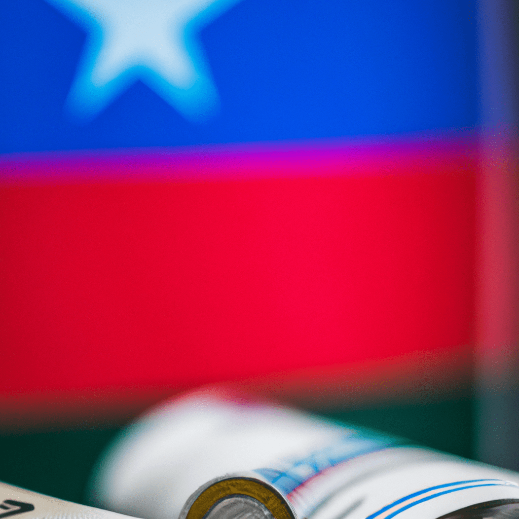 A photo of a government bond with a national flag in the background.. Sigma 85 mm f/1.4. No text.