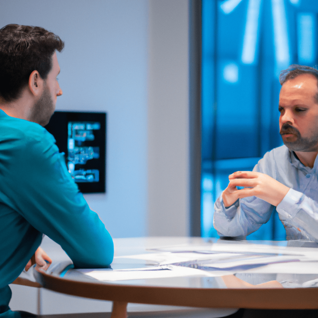 A person receiving expert advice on bond protection strategies from a professional advisor in a modern financial office setting. Discussing investment risks and maximizing returns. Captured with a Sony 50mm lens.. Sigma 85 mm f/1.4. No text.